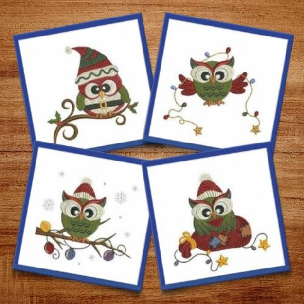 Picture of Christmas Owl Embroidery Design Pack