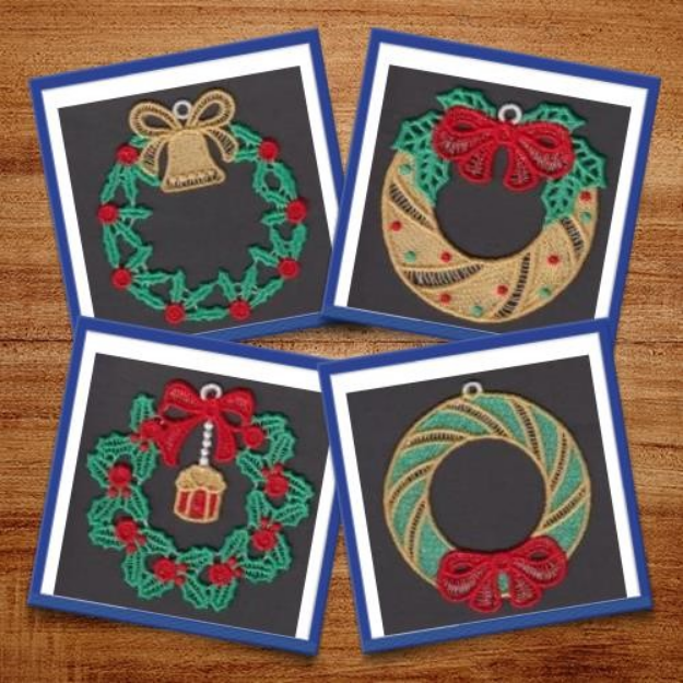 Picture of FSL Christmas Wreaths Embroidery Design Pack