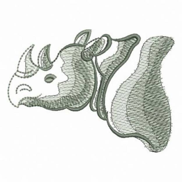 Picture of Rippled African Rhino Machine Embroidery Design
