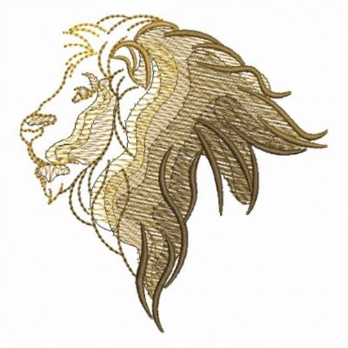 Rippled African Lion Machine Embroidery Design