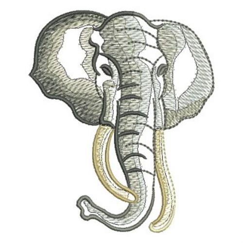 Rippled African Elephant Machine Embroidery Design