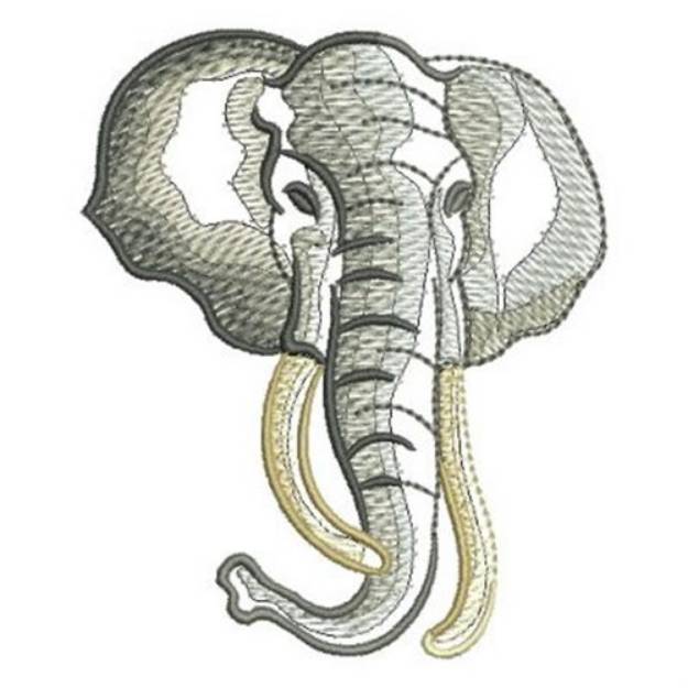 Picture of Rippled African Elephant Machine Embroidery Design
