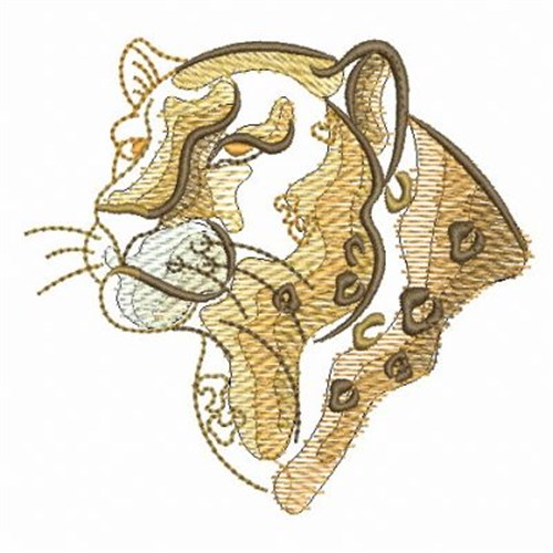Rippled African Leopard Machine Embroidery Design
