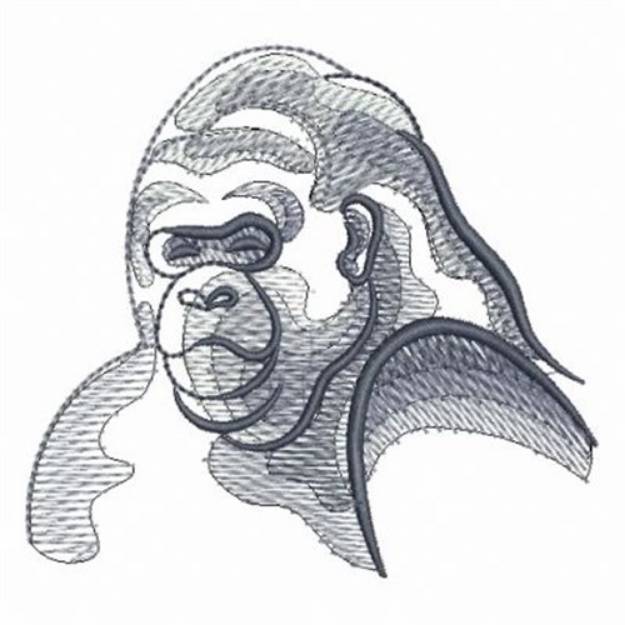 Picture of Rippled African Gorilla Machine Embroidery Design