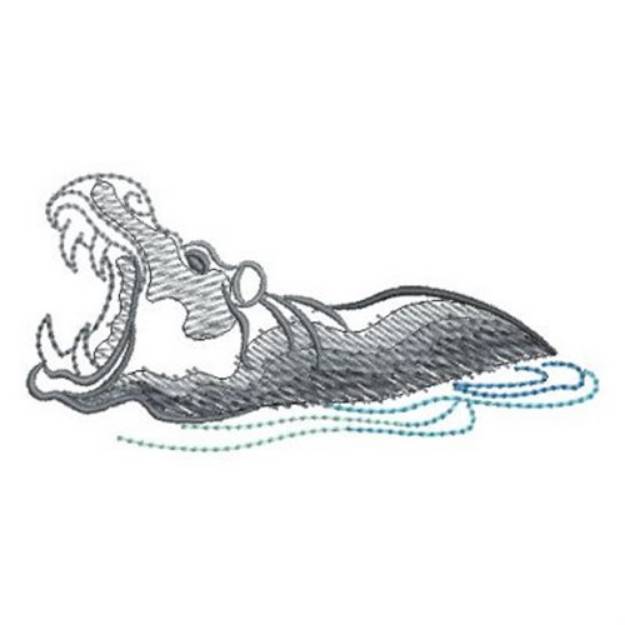 Picture of Rippled African Hippo Machine Embroidery Design