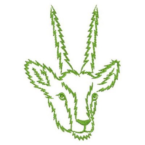 African Antelope Outline Machine Embroidery Design