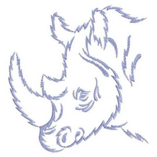 Picture of African Rhino Outline Machine Embroidery Design