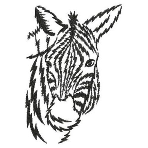 African Zebra Outline Machine Embroidery Design