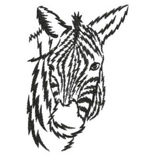 Picture of African Zebra Outline Machine Embroidery Design