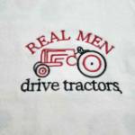 Picture of Real Men Tractor Machine Embroidery Design