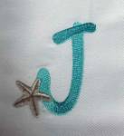 Picture of Seashell Font Uppercase J Machine Embroidery Design