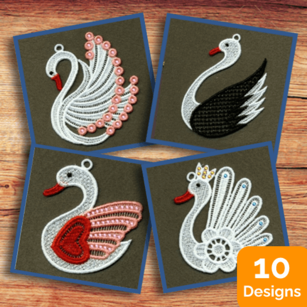 Picture of FSL Swan Embroidery Design Pack