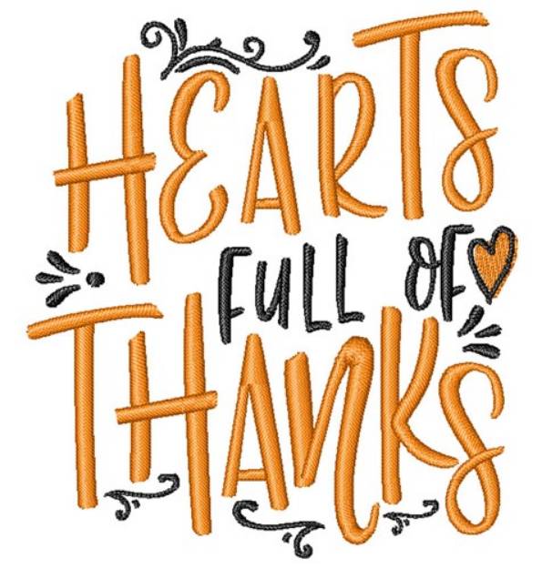 Picture of Hearts full of Thanks Machine Embroidery Design