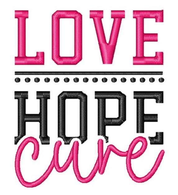 Picture of Love Hope Cure Machine Embroidery Design