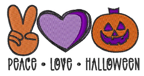 peace love halloween 1 Machine Embroidery Design