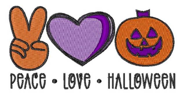 Picture of peace love halloween 1 Machine Embroidery Design