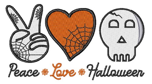peace love halloween 6 Machine Embroidery Design