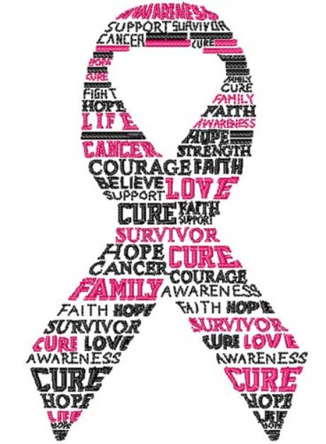 Picture of breast cancer ribbon Machine Embroidery Design