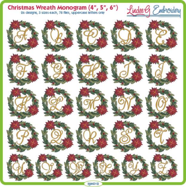 Picture of Christmas Wreath Monograms (All Sizes)
