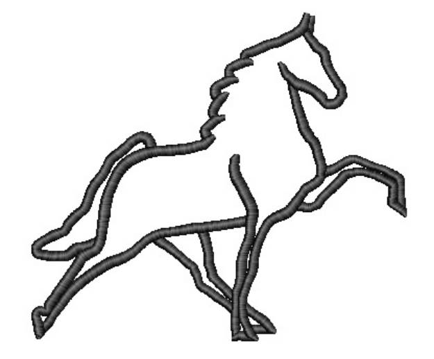 Picture of Walking Horse Silhouette Outline Machine Embroidery Design
