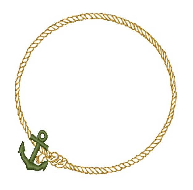 Picture of Anchor and Rope Round Machine Embroidery Design