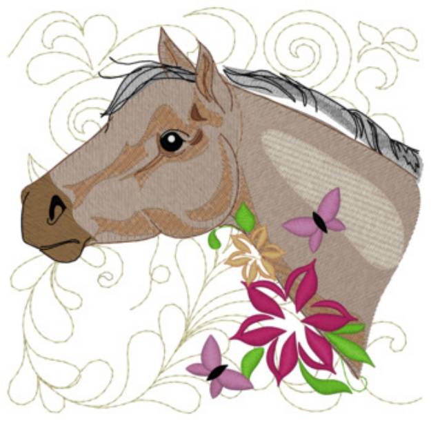 Picture of Quarter Horse Quilt Square Machine Embroidery Design
