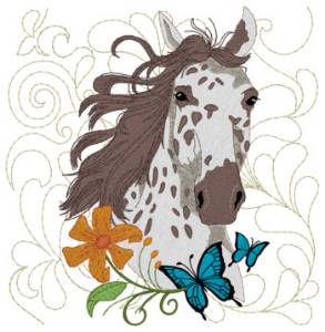 Picture of Appaloosa Quilt Square Machine Embroidery Design