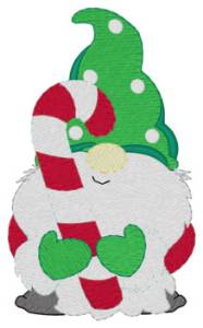 Picture of Candy Cane Gnome Machine Embroidery Design