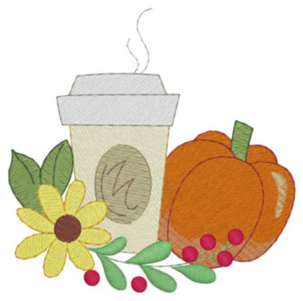 Picture of Pumpkin Spice Latte Machine Embroidery Design