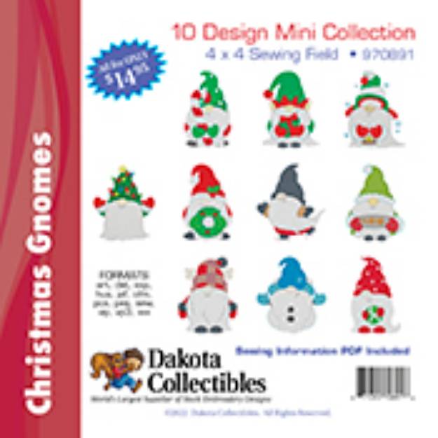 Picture of Christmas Gnomes Embroidery Design Pack