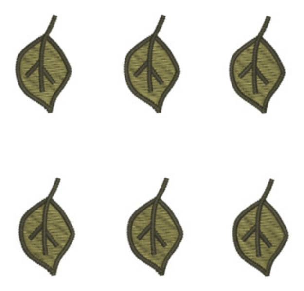 Picture of Small Green Leaf Accents Machine Embroidery Design