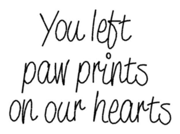 Picture of You Left Paw Prints Machine Embroidery Design