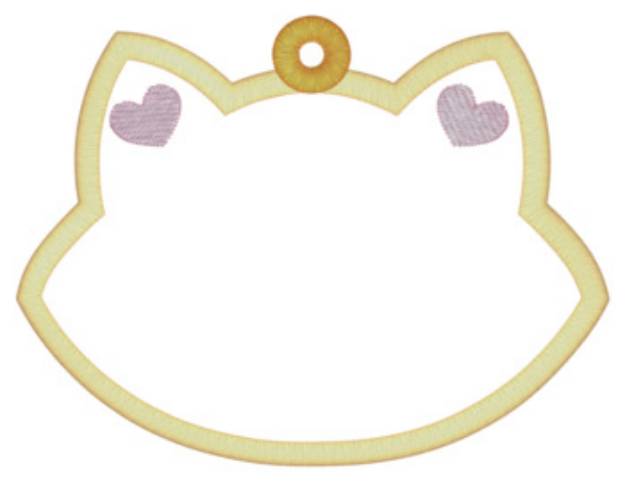 Picture of Cat Head Applique Ornament Machine Embroidery Design