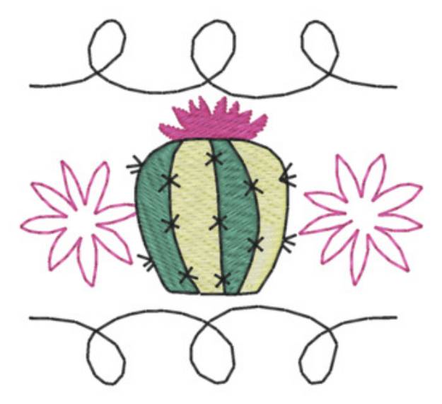 Picture of Cactus Accent Machine Embroidery Design
