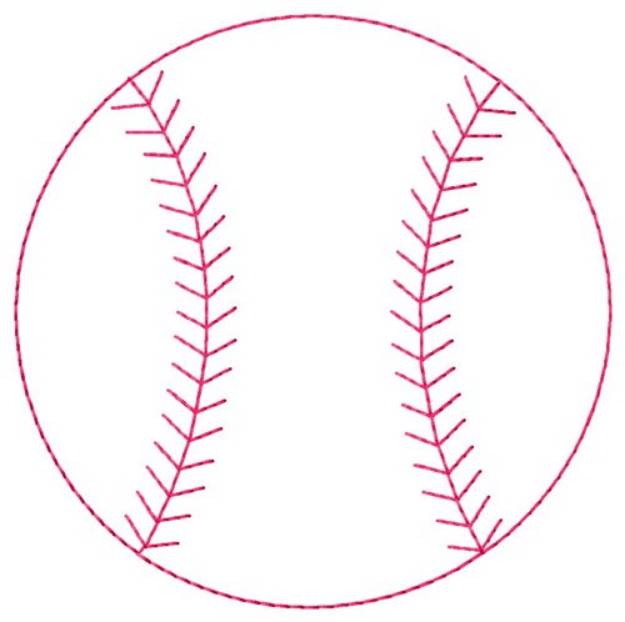 Picture of Baseball Outline Run Stitch Machine Embroidery Design