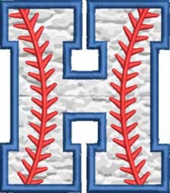 Picture of Applique Baseball 'H' 