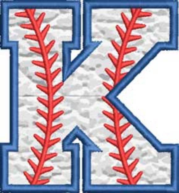 Picture of Applique Baseball 'K' 