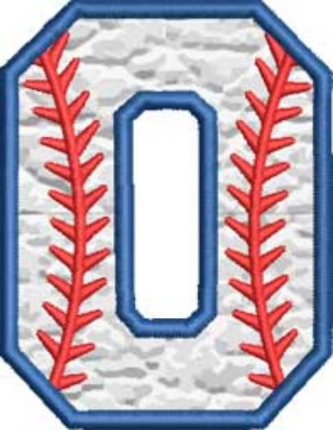 Picture of Applique Baseball 'O' 