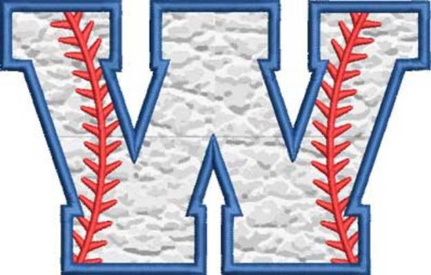Picture of Applique Baseball 'W' 