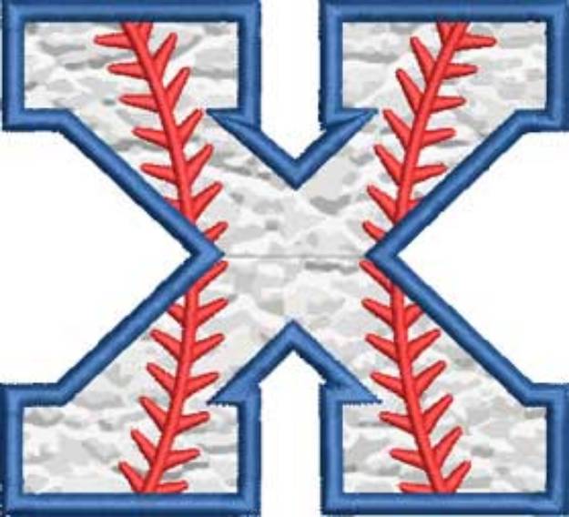 Picture of Applique Baseball 'X' 