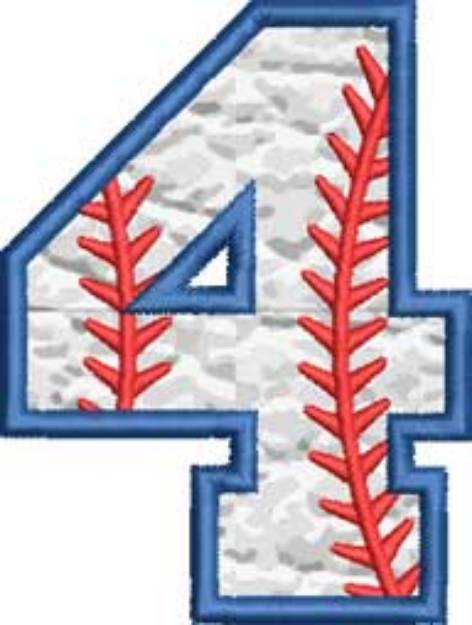 Picture of Applique Baseball '4' 