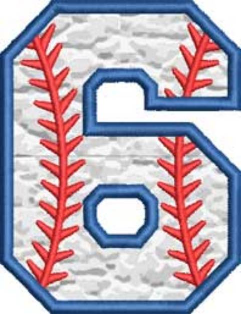 Picture of Applique Baseball '6' 
