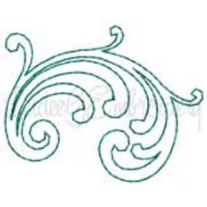 Picture of Decorative Swirl Design #2 - Bean st. (2.2 x 1.7-in)