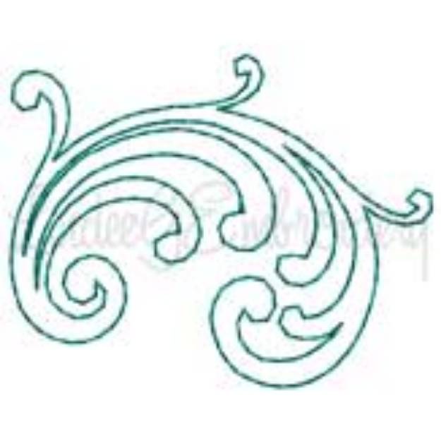 Picture of Decorative Swirl Design #2 - Bean st. (2.2 x 1.7-in)