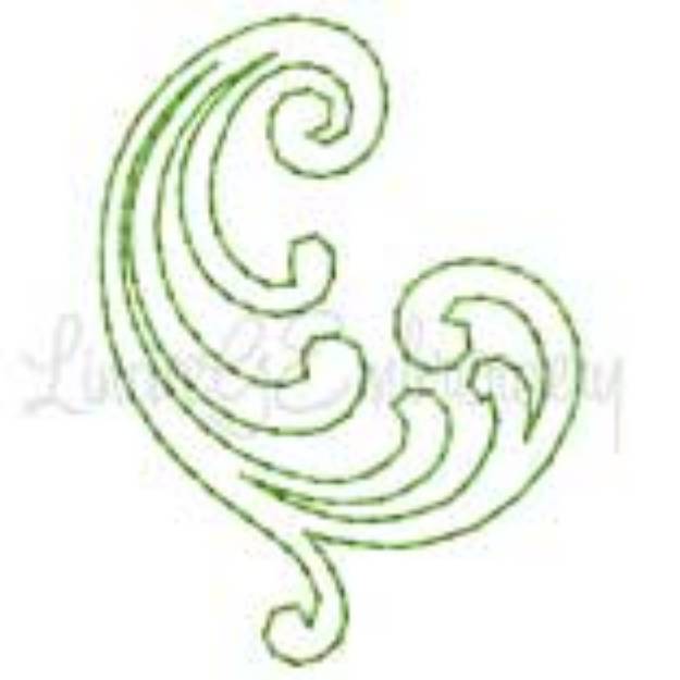 Picture of Decorative Swirl Design #3 - Bean st. (1.5 x 2.1-in)