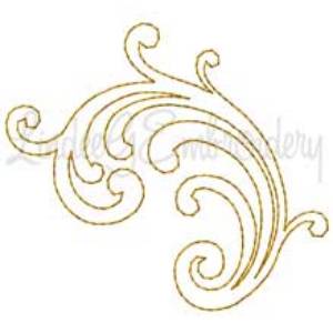 Picture of Decorative Swirl Design #6 - Bean st. (2.9 x 2.6-in)