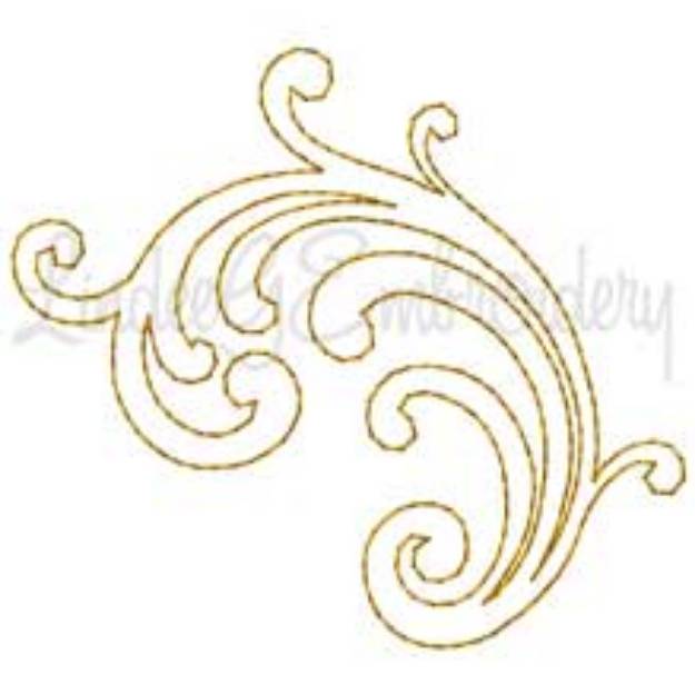 Picture of Decorative Swirl Design #6 - Bean st. (2.9 x 2.6-in)