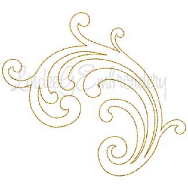 Picture of Decorative Swirl Design #6 - 5-pass Bean st. (4.4 x 3.9-in)