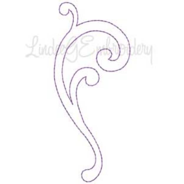 Picture of Decorative Swirl Design #7 - 5-pass Bean st. (1.7 x 4.1-in)