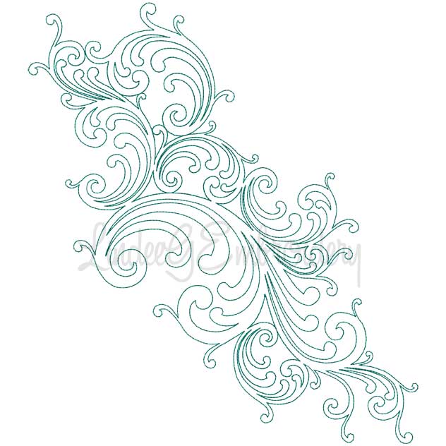 Large Decorative Swirl Design #13 - Bean st. (7.7 x 8.7-in)